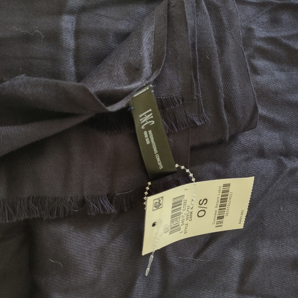 INC Midnight Blue Shawl Pasmina Scarf Wrap NWT - Picture 4 of 5